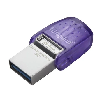 Флеш-накопичувач USB3.2 64GB Type-C Kingston DataTraveler microDuo 3C (DTDUO3CG3/64GB) Фіолетовий