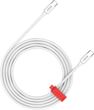 Кабель Canyon CC100AB Type-C to Type-C 100W в обплетенні 1.2 м White (CND-CC100AB12W)