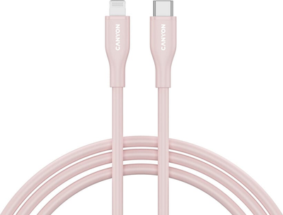 Kabel Canyon CLNM60 Type-C to Lightning 60W MFI 1 m Silicon Pink (CNS-CLNM60SC10PS)