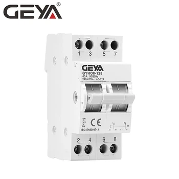 Модульный ручной трехпозиционный переключатель ввода резерва GEYA 220V 380V 2P 63А МTS рубильник для генератора