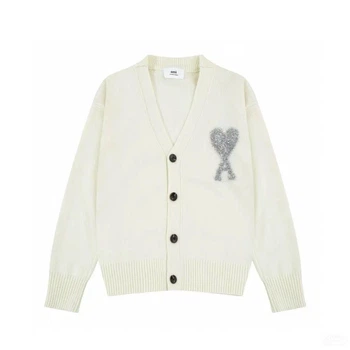 Кардиган Ami Paris Ami de Coeur Sweater Silver Размер M Молочный