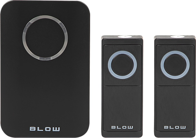 Bezprzewodowy dzwonek Blow DPB-21 z 2 nadajnikami Czarny (5900804129219)