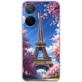 Силиконовый Чехол с Картинкой для Xiaomi Poco F7 Принт (Париж, Эйфелева Башня) (66581-ysm036)