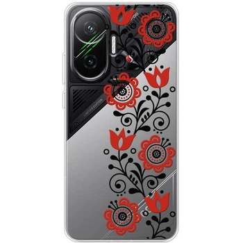 Силиконовый Прозрачный Чехол с Картинкой для Xiaomi Poco F7 Принт (Цветок) (66581-ysp137)