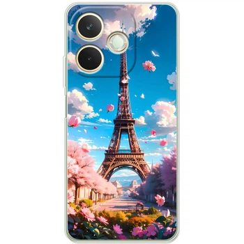Силиконовый Чехол с Картинкой для OPPO A5 Pro Принт (Париж, Эйфелева Башня) (66549-ysm035)