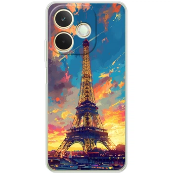 Силиконовый Чехол с Картинкой для OPPO A5 Pro Принт (Париж, Эйфелева Башня) (66549-ysm038)