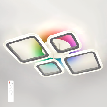 Люстра OVAL RGB 60W 4S1R Luminaria белая LED WHITE 5400Lm управляемая светодиодная с пультом 600×445×95мм