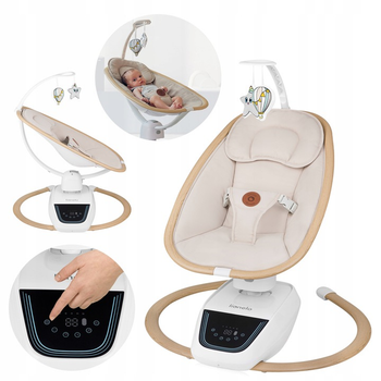 Кресло-качалка Lionelo OLIVIA BEIGE NATURAL