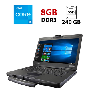 Защищенный ноутбук-трансформер Panasonic Toughbook CF-54 / 14" (1920x1080) IPS / Intel Core i5-5200U (2 (4) ядра по 2.2 - 2.7 GHz) / 8 GB DDR3 / 240 GB SSD / Intel HD Graphics 5500 / NoWebCam б/у