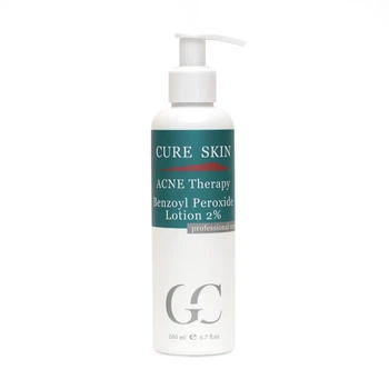 Антибактеріальний спиртовий лосьйон для усунення акне Cure Skin Acne Therapy Benzoyl Peroxide Lotion 2% 200 мл