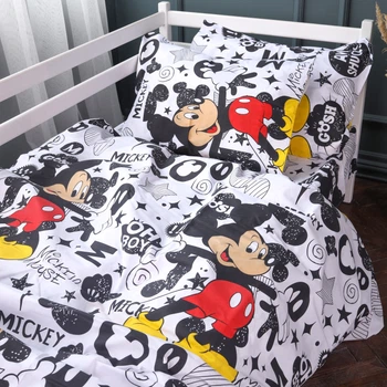 Комплект постельного белья MirSon полуторный 143x210 см Kids Time 17-0854 MickeyPop бязь (2200011704838)