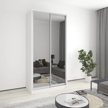 Шкаф-купе двухдверный MebelStar Стандарт AL 2 Зеркала 120x60x240 см Аляска белая (MBS-3854)