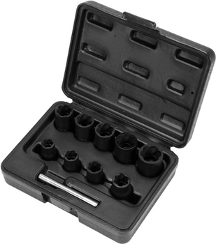 Zestaw nasadek do usuwania złamanych śrub Yato YT-0603 kwadrat 3/8" h=10 mm 10 szt (5906083906039)