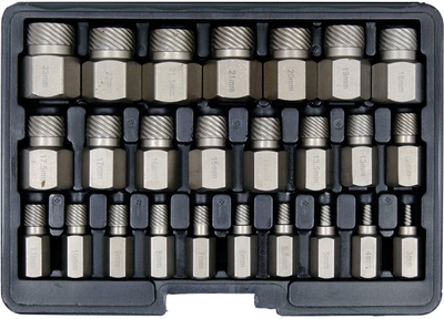 Zestaw ekstraktorów Yato YT-06034 do złamanych śrub Ø=3-23 mm 25 szt (5906083076138)
