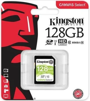 SDHC (UHS-1) Kingston Canvas Select 128Gb class 10 (R-80MB/s)