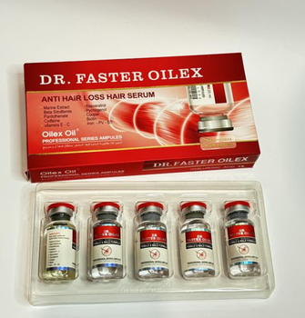 Dr. Faster Oilex. Против выпадения волос. Сыворотка для волос. 5 ампул по 10 мл. Anti Hair Loss. Hair Serum