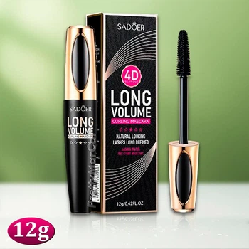 Подкручивающая тушь для ресниц Sadoer 4D LONG VOLUME Чёрная 12 мл