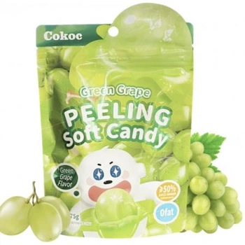 Жувальні конфети Cokoc Peeling Soft Candy Green Grape 75 грам