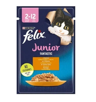 ПАК Влажный корм для котят Felix Fantastic с курицей 26 шт по 85г