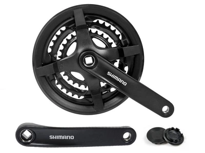 Шатун SHIMANO FC-TY301 L170мм 24-34-42Т алюминиевый под квадрат Черный