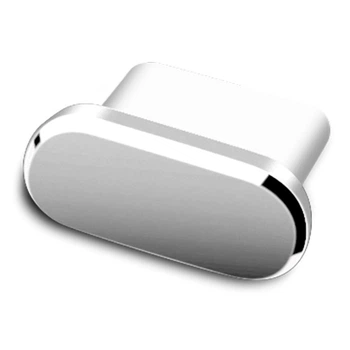 Металева заглушка Type-C на смартфон для захисту від бруду та пилу silver