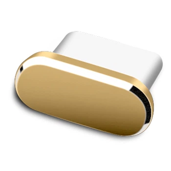 Металева заглушка Type-C на смарфон для захисту від бруду та пилу golden