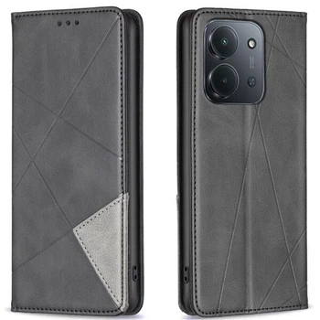 Чехол-книжка с кармашками UniCase Geometric Pattern для Xiaomi Redmi 15C / Poco C85 - Black