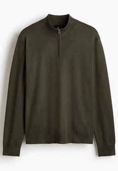Чоловічий светр тонкої в'язки Regular Fit H&M (58512) M Зелений
