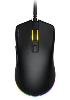Мышь Hator Pulsar 3, Black, usb, оптическая (сенсор PixArt pmw 3311), до 12000 dpi, 35g, rgb подсветка, переключатели Hator Optical 100m / Kailh 3m, 1.8 м (htm610)