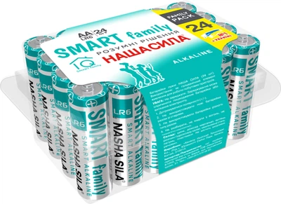 Батарейки НАША СИЛА Smart Family AA LR6 щелочные Alkaline 24 шт (6922363163601)