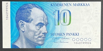 Банкнота Фінляндія 10 марок 1986 р. UNC
