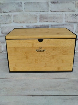 Хлебница Bohmann BH-02-547 из дерева и нержавеющей стали 35.8х21.5х29 см