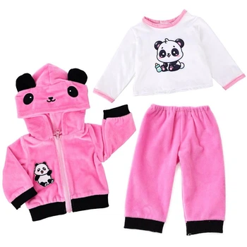 Одяг для ляльки Реборн 50-55 см комплект із 3 предметів Panda Pink