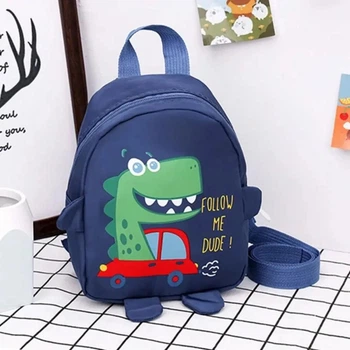 Детский дошкольный рюкзак синий с принтом динозавра Dinosaur 18*13*8см