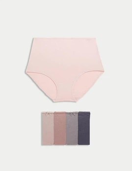 Набор трусиков Marks&Spencer модель Full briefs высокая посадка 5 шт 16(44) nutmeg пастельный 0191