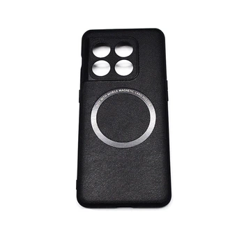 Кожаный чехол - накладка Leather Hybrid Case для OnePlus 10 Pro с металлической вставкой black