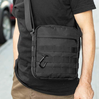 Барсетка Pentagon черная, тканевая с MOLLE, мужская
