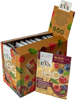 Упаковка чаю фруктово-ягідного Eva Чорниця-смородина 50 г х 12 шт (4820208000420)