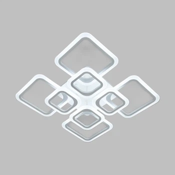 Стельова світлодіодна люстра 135W з пультом Diasha з квадратним корпусом 3200-6500К біла IP20