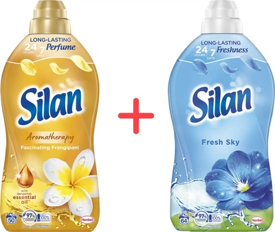 Набір кондиціонерів для білизни Silan Aromatherapy Захоплюючий Франджіпані 1100 мл + Небесна свіжість 1408 мл (9000101584080/9000101801125)