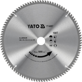 Tarcza widiowa YATO do aluminium 300 x 100 zębów x 30 mm (YT-6097)