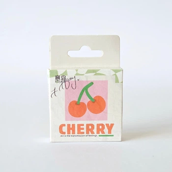 Коробка з декоративними наліпками для творчості Box Stickers DIY 4x4 см вишеньки Cherry