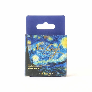 Коробка з декоративними наліпками для творчості Box Stickers DIY 4x4 см картини Ван Гог Vincent van Gogh