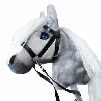 Хобіхорс сірий кінь на палиці - Hobby horse з вуздечкою А4