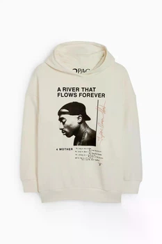 Детское худи молочного цвета толстовка в стиле Tupac C&A 134/140 см (8-10Y), молочный