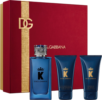 Набір для чоловіків Dolce&Gabbana K Парфумована вода 100 мл + Бальзам після гоління 50 мл + Гель для душу 50 мл (8054754400618)