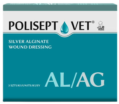 Пов'язка для ран JM Sante Pharma POLISEPT VET AL/AG для собак та котів 3 шт. (5902596718879)
