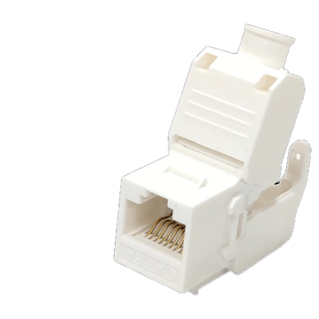 Модуль з'єднувальний безінструментний LW Keystone RJ45 Cat.6a UTP Slim для мережевих розеток та патч-панелей Білий