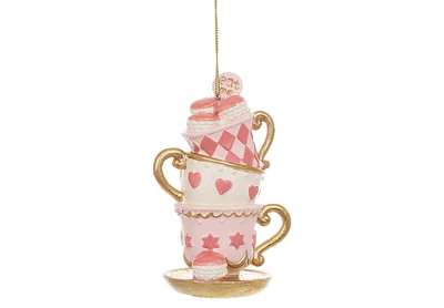 Набор фигурок подвесок Чашки с макарунсами Alice 13 см 4 шт. K07-735