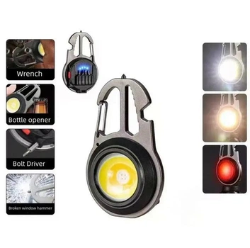 Аккумуляторный LED ручной фонарик W5137 с линзой и Type-C, 7 режимов, карабин, с набором инструментов